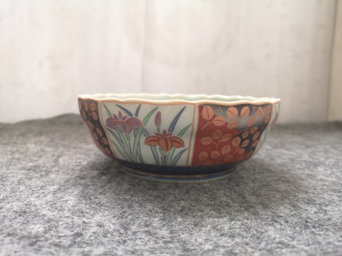 古玩陶瓷青花加彩花卉紋碗拍賣,當前價格135元