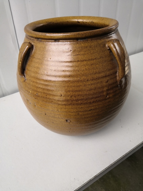 古玩陶瓷早期褐釉四系罐拍賣，當前價格400元