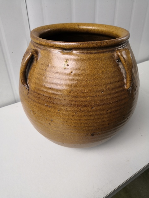 古玩陶瓷早期褐釉四系罐拍賣，當前價格400元