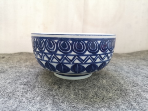 古玩陶瓷三峰款青花碗拍賣，當前價格188元