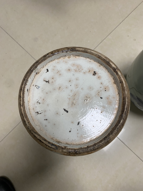 古玩陶瓷清道光 精品青釉青花洞石鳳凰紋大瓶一對拍賣,當前價格720元