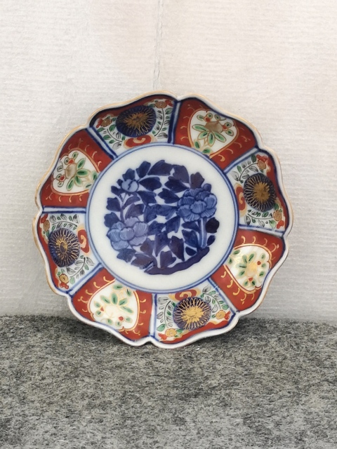 古玩陶瓷青花加彩花口盤拍賣,當(dāng)前價格168元