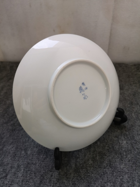古玩陶瓷花卉紋印花藍釉盤拍賣,當前價格160元