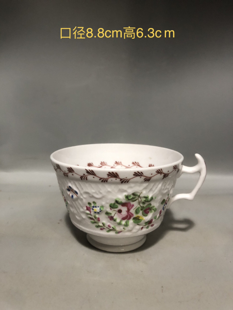 古玩陶瓷清晚粉彩耳杯拍賣，當(dāng)前價(jià)格588元