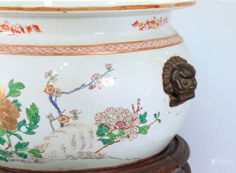 古玩陶瓷雙鋪首粉彩爐拍賣,當前價格380000元