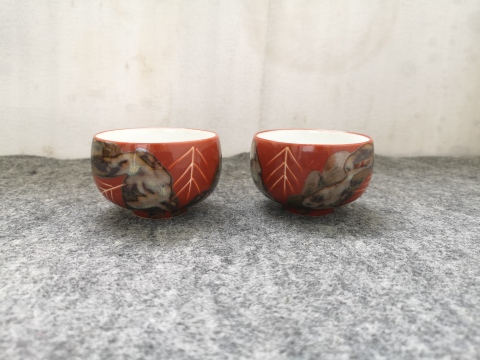 古玩陶瓷窯變紅釉杯拍賣,當前價格100元