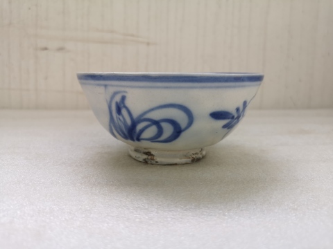 古玩陶瓷磁州窯青花花卉紋碗拍賣,當前價格398元