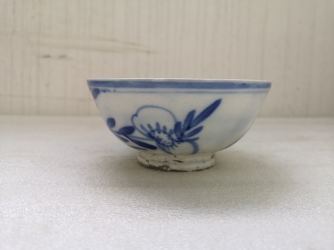 古玩陶瓷磁州窯青花花卉紋碗拍賣,當前價格398元
