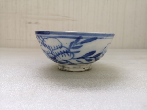 古玩陶瓷磁州窯青花花卉紋碗拍賣,當前價格398元