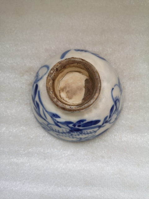 古玩陶瓷磁州窯青花花卉紋碗拍賣,當前價格398元