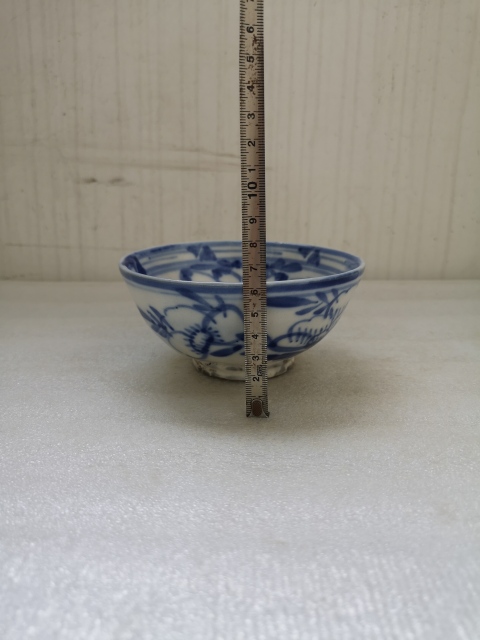古玩陶瓷磁州窯青花花卉紋碗拍賣,當前價格398元