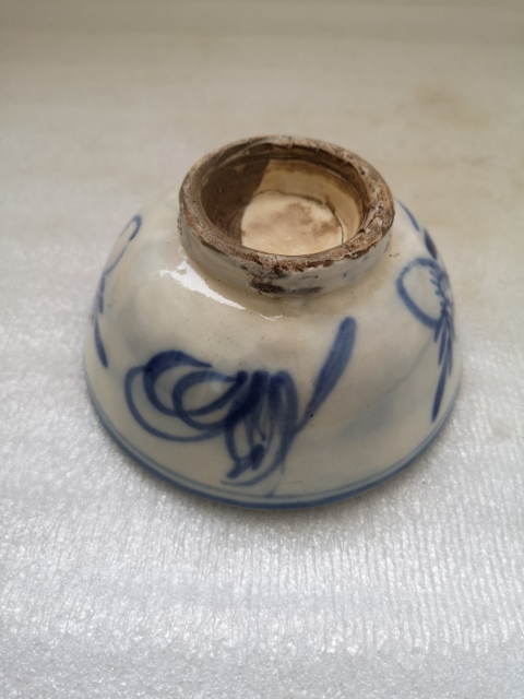 古玩陶瓷磁州窯青花花卉紋碗拍賣,當前價格398元