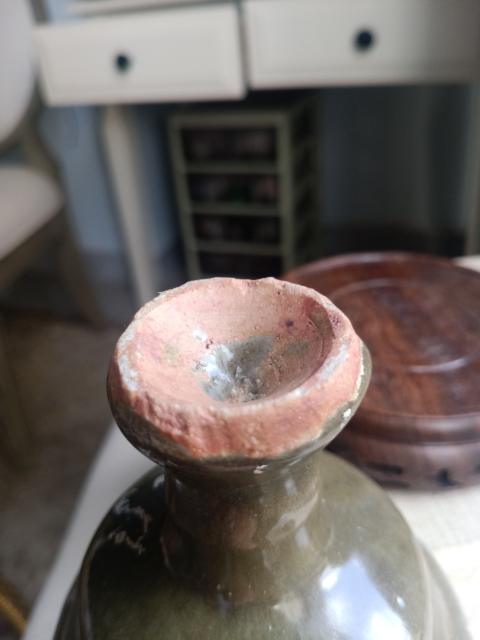古玩陶瓷元末明初·青釉高足杯真品鑒賞圖