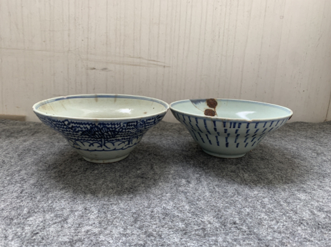 古玩陶瓷青花壽字折腰碗拍賣,當前價格298元