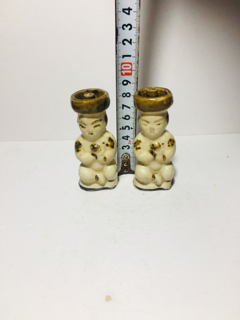古玩陶瓷磁州窯人物燭臺一對拍賣,當前價格0元
