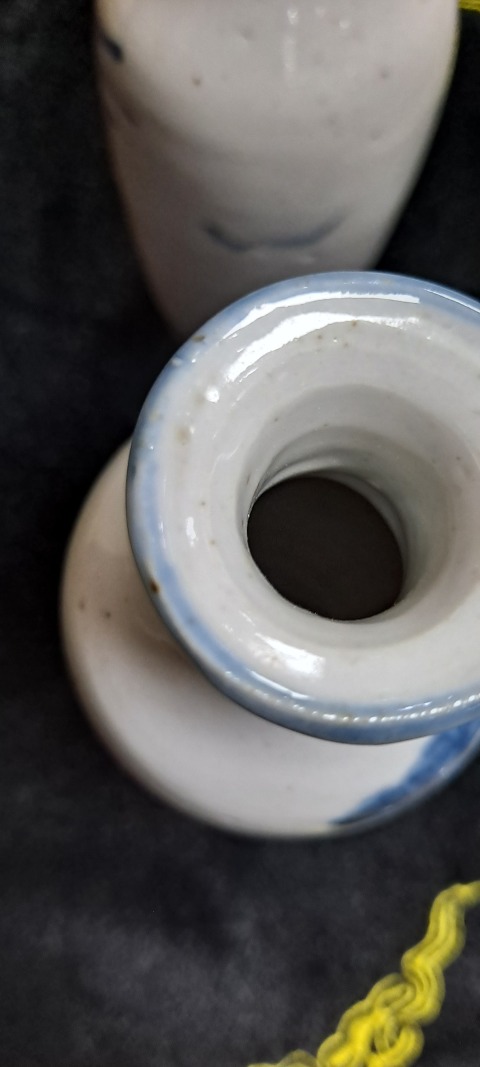 古玩陶瓷清荷花紋青花瓶一對拍賣,當前價格4000元
