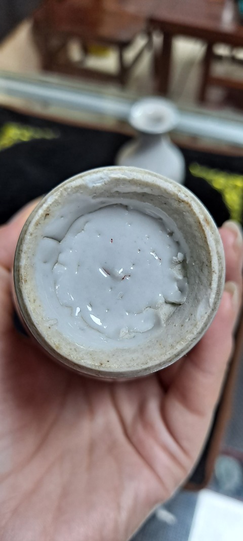 古玩陶瓷清荷花紋青花瓶一對拍賣,當前價格4000元