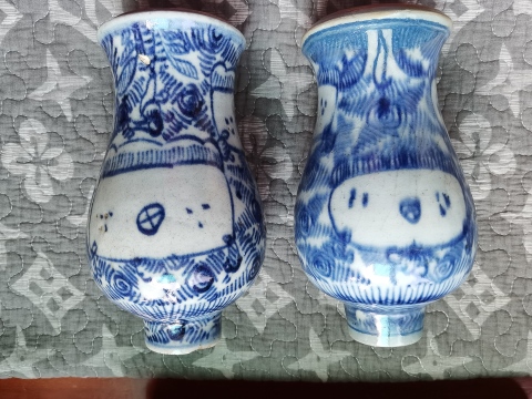 古玩陶瓷淡描青花花卉紋梅瓶拍賣，當前價格2300元