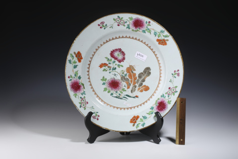 古玩陶瓷清雍正·粉彩飛黃騰達紋大盤拍賣，當前價格3000元