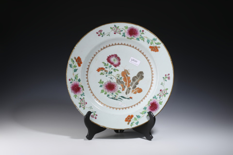 古玩陶瓷清雍正·粉彩飛黃騰達紋大盤拍賣，當前價格3000元