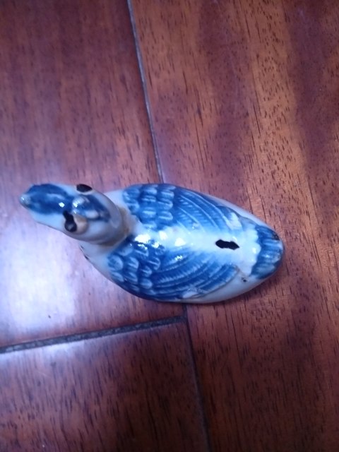 古玩陶瓷平臺保真明.青花蘆雁水滴拍賣，當前價格777元