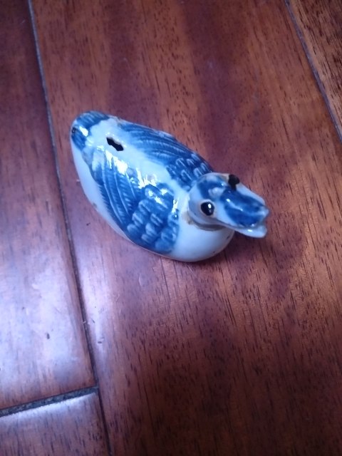 古玩陶瓷平臺保真明.青花蘆雁水滴拍賣，當前價格777元