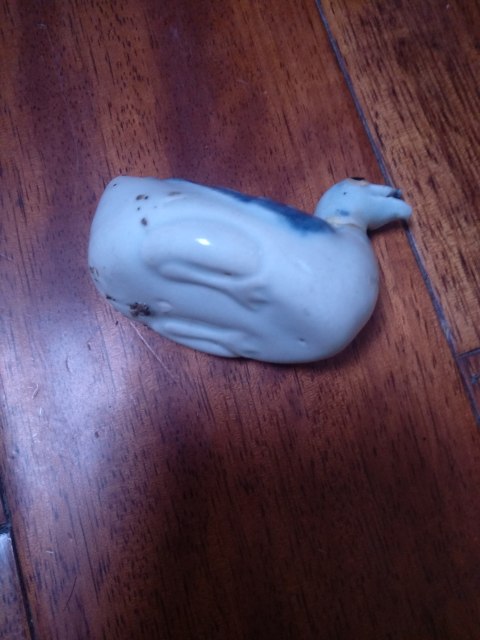 古玩陶瓷平臺保真明.青花蘆雁水滴拍賣，當前價格777元