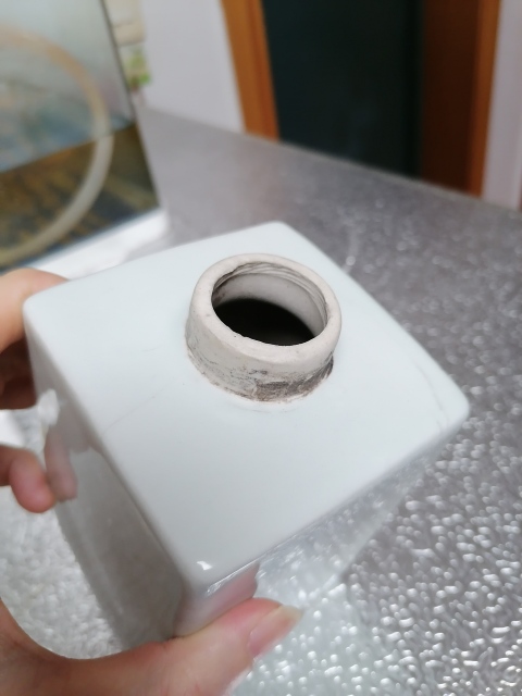 古玩陶瓷清代粉青白釉茶葉罐四方瓶拍賣，當前價格880元