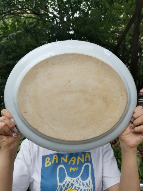 古玩陶瓷【4655】清咸豐 五彩開光花鳥人物故事紋橢圓盤拍賣,當前價格12000元