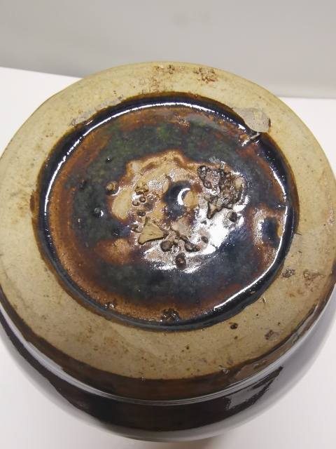 古玩陶瓷元末明初，磁州窯黑釉樽拍賣，當前價格666元