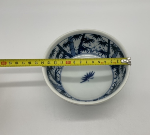 古玩陶瓷竹紋青花小碗拍賣,當前價格120元