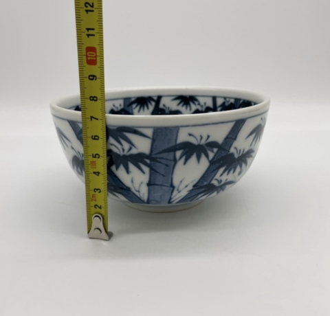 古玩陶瓷竹紋青花小碗拍賣,當前價格120元