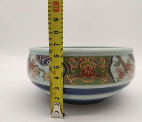 古玩陶瓷花卉青花紋彩繪碗拍賣,當前價格135元