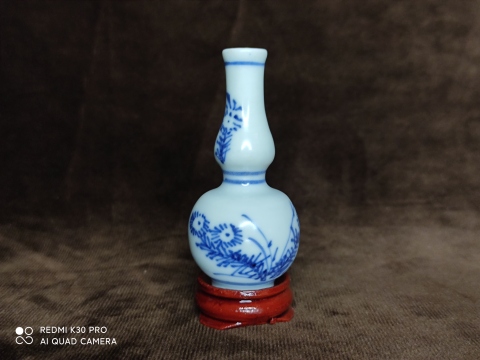 古玩陶瓷青花三秋圖葫蘆瓶拍賣,當前價格1999元