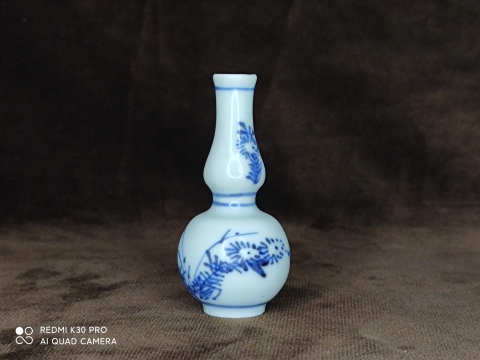 古玩陶瓷青花三秋圖葫蘆瓶拍賣,當前價格1999元