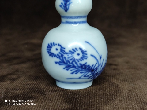 古玩陶瓷青花三秋圖葫蘆瓶拍賣,當前價格1999元