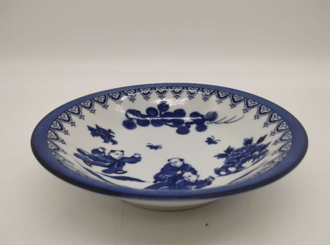 古玩陶瓷嬰戲紋青花盤拍賣，當前價格150元