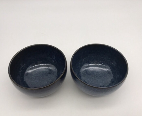 古玩陶瓷藍釉小碗拍賣，當前價格120元