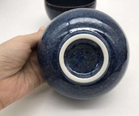古玩陶瓷藍釉小碗拍賣，當前價格120元