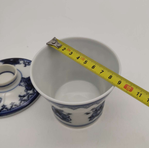 古玩陶瓷嬰戲紋青花蓋杯拍賣，當前價格220元