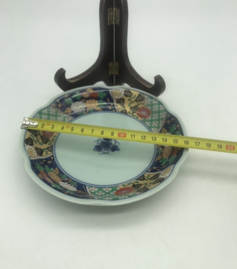 古玩陶瓷青花加彩描金盤拍賣，當(dāng)前價格150元