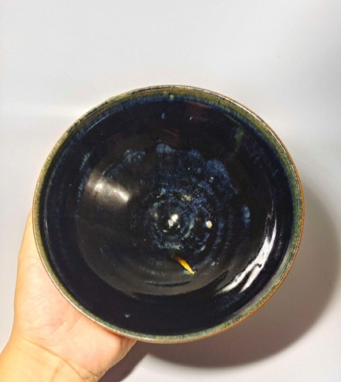 古玩陶瓷黑釉折沿碗拍賣，當(dāng)前價格3999元