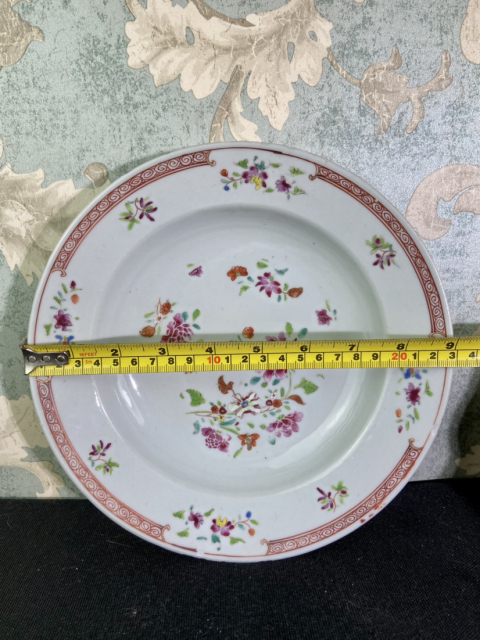 古玩陶瓷清雍正乾隆時期花卉紋粉彩深腹盤拍賣,當前價格1999元