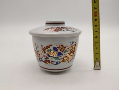 古玩陶瓷花卉紋彩繪描金蓋罐拍賣，當前價格220元