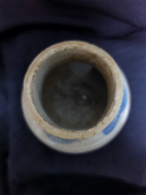 古玩陶瓷吉語紋青花罐拍賣,當前價格450元
