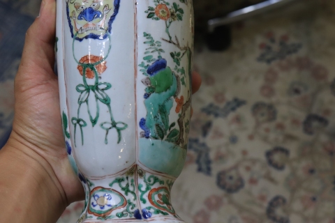 古玩陶瓷花鳥紋五彩蓋瓶拍賣,當前價格48000元