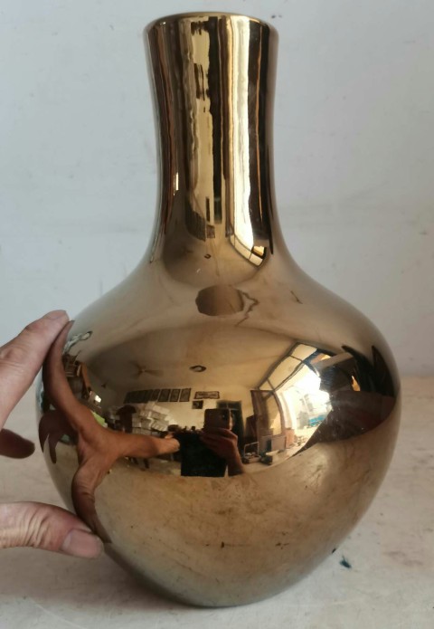 古玩陶瓷鍍金天球瓶拍賣，當前價格3800元