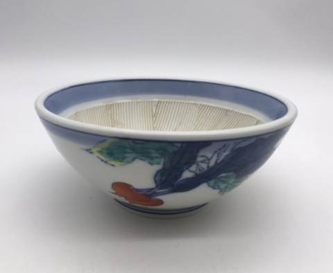 古玩陶瓷素菜紋青花加彩碗拍賣，當前價格260元