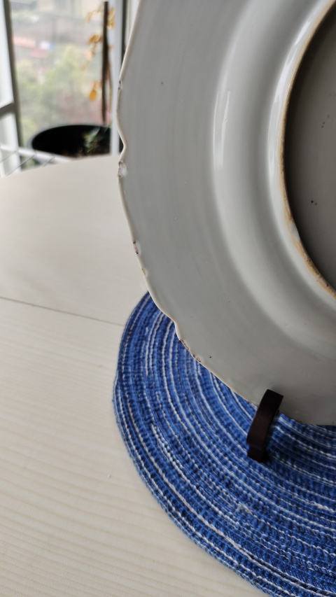 古玩陶瓷清康熙五彩博古花卉紋盤拍賣，當前價格6500元