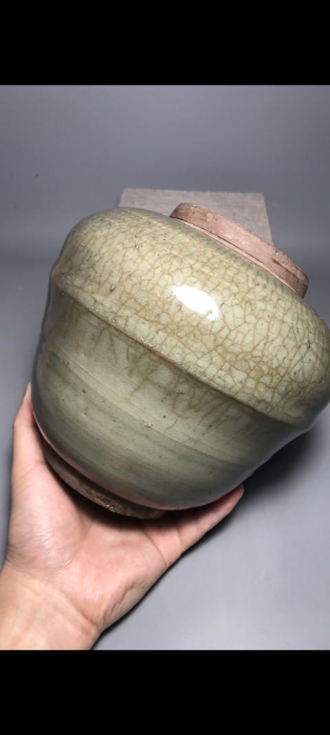 古玩陶瓷清早期?龍泉哥釉罐拍賣，當前價格240元